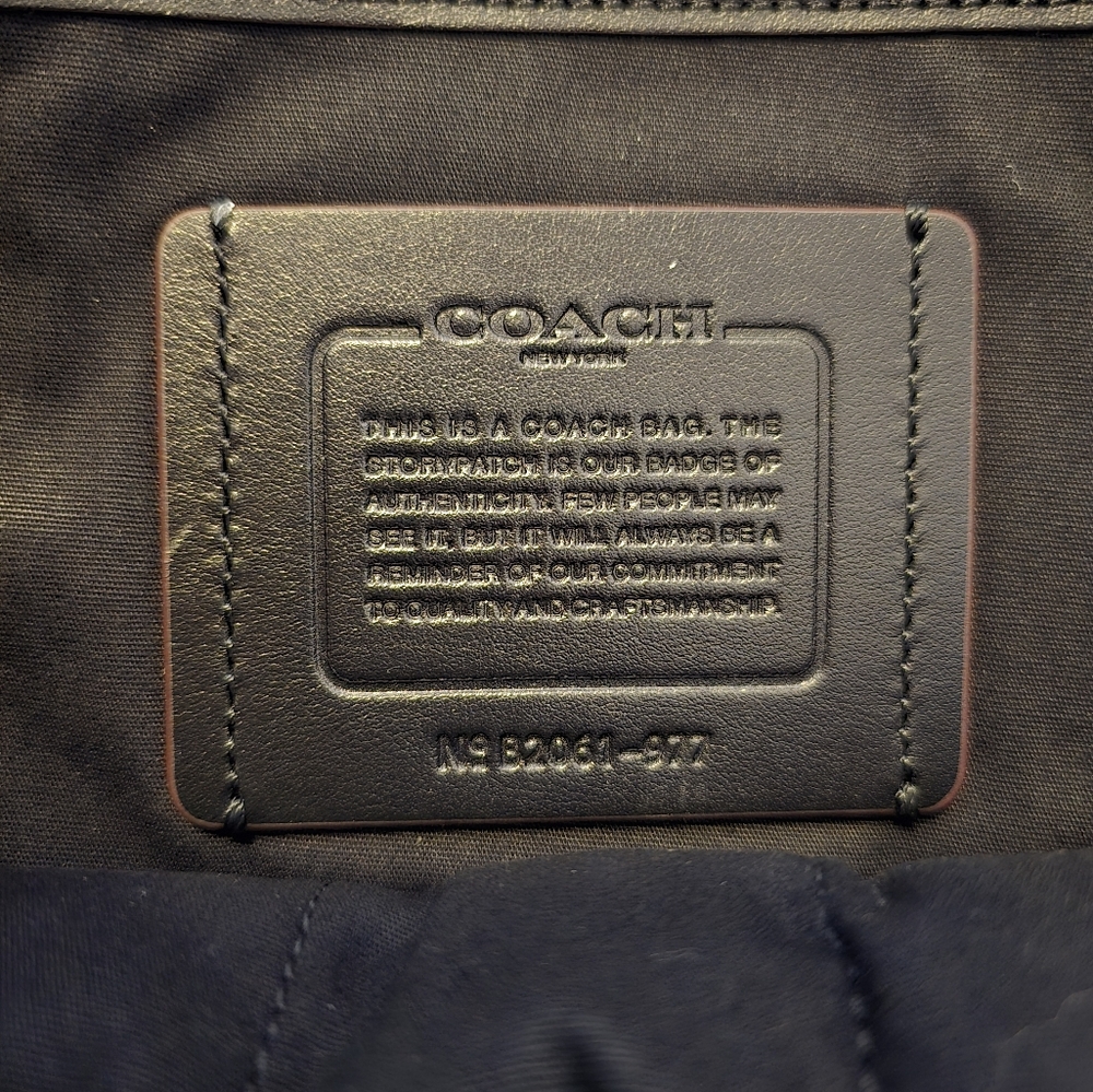 Coach Leather Metro Briefcase,  black 16w x 12h x 3d, - Picture 2 of 4